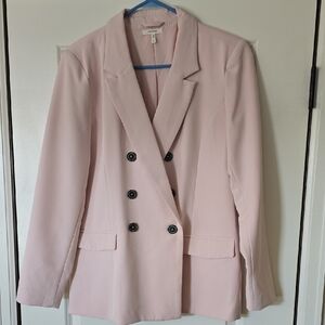 Double-Breasted Pink Women’s Blazer Jacket Size Large